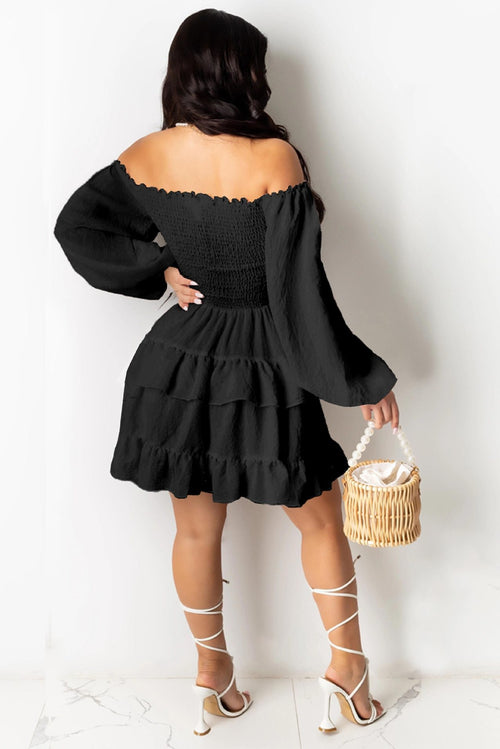 Ruffle Strapless Mini  Dress