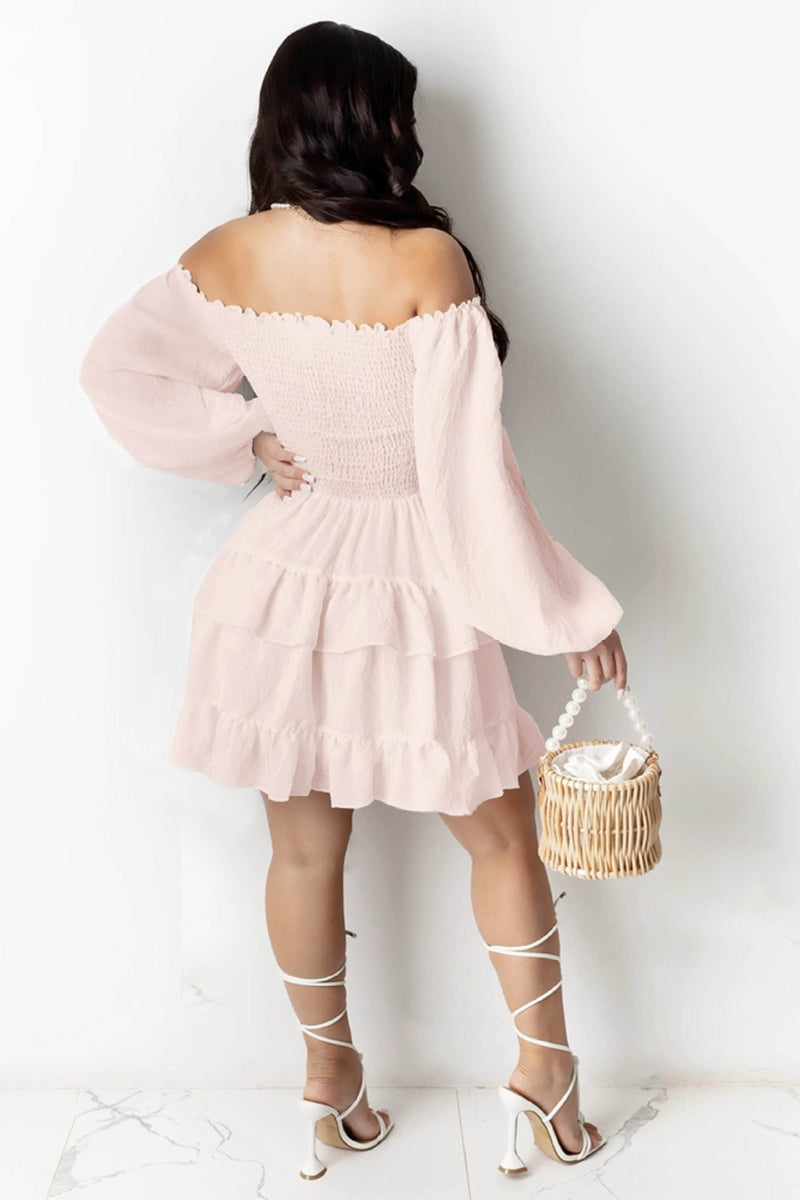 Puff-Long Sleeve Mini Dress