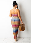 Printed Stripe Skirt Set